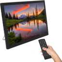 16 Inch Portable LED TV, 1080P Digital TV ATSC High Sensitivity Widescreen Television, , USB, Digital Tuner, AV in/Out, Display Monitor, Analog TV, ATV with Stand, Remote Control