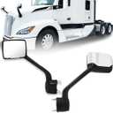 Pair Hood Mirror for Kenworth T680 2022 2023 2024 Replacement Driver Left and Passenger Right Side OE Kenworth T680 Mirror Accessories (Chrome)