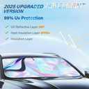 Iridescent Sun Shade for Car Windshield, Foldable Universal Car Windshield Upgrade Sunshade Enhanced UV Rays Reflective Sun Visor Shade Keeps Vehicle Cool