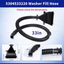 5304533220 Washer Fill Hose Compatible with Frigidaire, 5304533220 Washing Machine Hose Assembly Replaces 5304508358 809191901 AP7194866 PS16745853