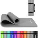 MSPORTS Yoga Mat Premium Non Slip Thick Extra Comfortable Exercise Mat for Home Workouts, Pilates, Stretching & Gym Cushioned NBR Foam, Gym Mat with Strap, for Women & Men