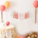 One Birthday High Chair Banner - Little Princess 1st Birthday Party Decorations,First Bday Pink Tassel Garland,Happy Cake Smash Hanging Banner,Photo Props for Highchair (Pink)