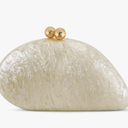 Acrylic Seashell Clutch Purse for Women, Elegant Marble Evening Bag with Gold-Tone Magnetic Clasp, Wedding Party Clutch Handbags, White