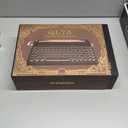 YUNZII QL75 Wireless Typewriter Hot Swap Retro Mechanical Keyboard,Punk Round Keycaps,RGB Backlit QMK/VIA Programmable, Multi-Device Keyboard with 2.4GHz/Type-C/BT5.0 (Wood, Cocoa Cream V2 Switch)