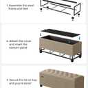 SONGMICS Storage Ottoman Bench, Foot Rest with Legs, 15.7 x 43.3 x 15.7 Inches, End of Bed Bench, Storage Chest, Load up to 660 lb, for Living Room, Bedroom, Entryway, Camel Brown ULSF088R01
