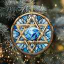 8 x Hanukkah Ornament - Star of David, Jewish Faith Home Dcor, Judaica Christmas Tree Ornament, Hebrew Symbol Gift for Hanukkah, Passover, or Spiritual Celebration
