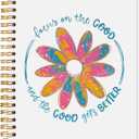 LADOCK Boho Floral Inspirational Notebook, Motivational Mental Health Journal, Inspirational Positive Gifts for Women Spiral Notebook, Therapy Journal for Women, Boho Office Supplies, 5.5x8.3