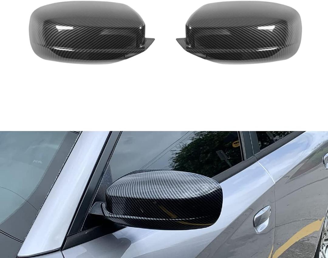 Compatible with 2011-2020 Chrysler 300 Charger Carbon Fiber Pattern Side Door Wind Mirror Covers Cap Trim