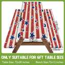 Picnic Table Cover with Bench Covers Waterproof Vinyl Elastic Rectangle Fitted Table Cloth Camping Lovers Essentials Rv Car Travel Overlanding Outdoor Roadtrip Road Trip Women Men Camper Gifts 6 Foot