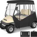 2 Passenger Golf Cart Enclosure for Club Car Precedent, 600D Waterproof Rain Driving Cover with 3 Sided Roll-Up Clear Windows & Doors, Heavy Duty Zippers & Side Mirror Openings