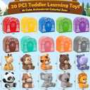 Learning Toys for Toddlers 1 2 3 Year Old Toddlers, 20Pcs Safari Animal Toys, Finger Puppets, Montessori Counting, Matching & Sorting, Christmas Birthday Gifts for Baby Boys Girls Age 12-18 Months