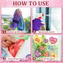 6 x Valentine's Day Window Clings Stickers 9 Sheets, Valentine Conversation Hearts Window Sticker Decor, Valentine Heart Decals Decorations for Glass Valentine's Day Wedding Anniversary Office Home