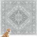 nunubaby Washable Pee Pads for Dogs, Stylish, Non-Slip and Leak-Proof Pee Pads. Reusable Potty Pads for Dogs for Crates and Floors.(Gray/Geo, 72" x72" ) (72x72 Inch (Pack of 1))