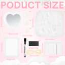 2 x 14 Pcs Locker Accessories Kit Back to School Essentials White Heart Mirror for School Locker, Whiteboard, Mini Locker Rug, and Organizing Supplies Backing for Girls in Middle School