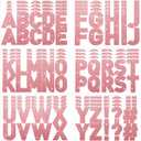 Harloon 232 Pcs 24 Sheets Large Glitter Letter Stickers Big Font Alphabet Letter Self Adhesive Letters Kit Mailbox Stickers for Mailbox Bulletin Boards Classroom Home(Pink,4 Inch)
