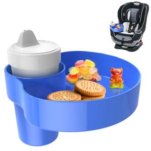 Car Seat Snack Tray: Travel Tray for Kids Carseat Cup Holder with Food Trays, Stroller Snacks Plate for Toddlers, Kid Road Trip Essentials, Blue Car Seat Snack Tray: Travel Tray for Kids Carseat Cup Holder with Food Trays, Stroller Snacks Plate for Toddlers, Kid Road Trip Essentials, Blue