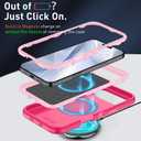 Case Compatible with iPhone 17 Air Case Heavy Duty Shockproof 3-Layer Full-Body Protection Rugged Cover [Compatible with Magsafe] (Pink)
