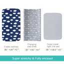 Changing Pad Cover, Diaper Changing Pad Covers 4 Pack, Fitted Baby Changing Table Sheets for 32''16'' Change Table Pad, Cradle & Bassinet Sheets for Boys & Girls, Soft & Breathable, Navy/Grey/Cloud/Arrow