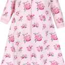 Hudson Baby Unisex Baby Premium Quilted Long Sleeve Sleeping Bag and Wearable Blanket (18-24 Months, Pink Navy Floral)