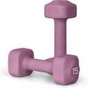 Tone Fitness 15 lb Neoprene Dumbbell Pair for Home Workouts – Non-Slip Design - Purple