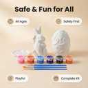 GloomGlo Easter Ceramic Painting Kit - 2PC Bunny Egg Figurines with 6 Colors of Paint, Brushes & Palette, DIY Arts and Crafts Toy for Kids and Adults (2pcs)