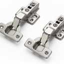 Ravinte 10 Pack 5 Pairs European Kitchen Cabinet Hinges Soft Close Half Overlay Cabinet Door Hinges Heavy-Duty Frameless Adjustable Concealed Cabinet Cup Hinge