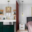 Modern Brass Pendant Lights Kitchen Island 2 Pack Glass Pendant Light Fixtures, 9.5'' Farmhouse Gold Pendant Light Kitchen Pendant Lighting Over Island for Sink, Bathroom, Bar,Dining Room