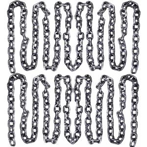 2 Pack Halloween Chains Removable Large Plastic Chains Props for Halloween Party Decoration Cosplay Accessory (6 Feet)