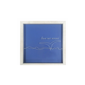 E & E Co. Save Our Ocean Glass Screen Shadowbox 13"×13"