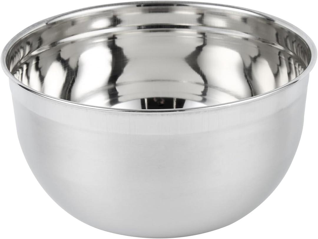 Restaurantware Met Lux 6 Quart Metal Mixing Bowls 1 German Deep Flour Bowl - Corrosion-Resistant Dishwasher-Safe Stainless Steel Metal Prep Bowl Durable For Baking And Cooking, 6 qt