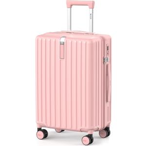 20 Inch Carry On Luggage 22x14x9 Airline Approved Suitcase, Pink