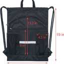 HOLYLUCK Drawstring Backpack Gym Bag For Men Women, String Beach Swim Sports Backpack (Black)