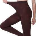 2 x DUCMODA Women's 70D Semi-Opaque Tights High Waist Solid Soft Stretch Pantyhose (Brown, XS)