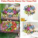 Artificial Flowers for Outdoors Indoors, 20 Bundles Faux Daisy Flowers in 6 Colors, UV Resistant Fake Plants for Garden Decor, Porch, Patio, Window Box, Outdoor Decoration