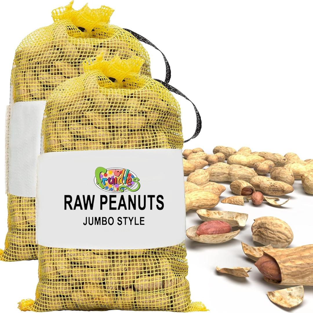 Fruidles Raw Peanuts, Raw Peanuts in Shell, Great for Boiling, Squirrels Feed, Birds Feed and Wildlife, 2 Pound Bag (2-Pack)