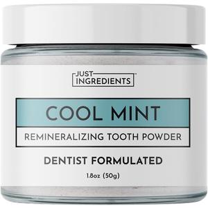 Remineralizing Tooth Powder  Fluoride-Free Oral Care  Gently Cleans & Whitens  Supports Strong Teeth & Fresh Breath  Vegan, Non-GMO, Made with Real Food Ingredients (Regular, Remineralizing) (1 Ounce (Pack of 1))