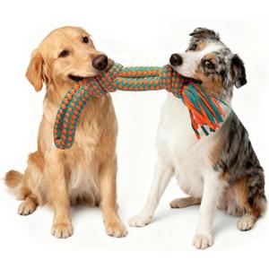 Heavy-Duty Dog Rope Toy  6-Knot Super-Strength Fiber Tug Rope, Ideal for Powerful Chewers The First Super-Fiber Durable Chew Toy, Specifically Designed for Large and Medium-Sized Dogs (Small)