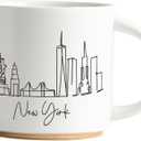 COLLECTIVE HOME - Skyline Ceramic Mug, Coffee Cup, Landscape Cups, 15 oz Tea Mugs, Elegant Personalized Mug with Gift Box, Luxurious Cups for Office and Home (New York)