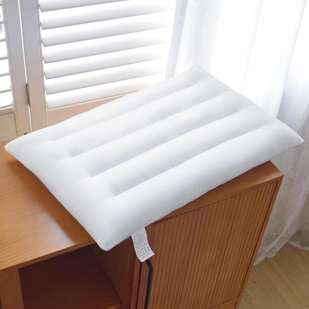 Thin Pillow for Stomach and Back Sleeper Low Pillow Flat Bed Pillow Flat Design Pillows Ultra Slim 2.5 Inches Deeper Sleep (Pack of 1)