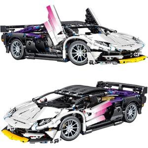 NEWRICE Super Sports Car Building Kit,1:14 Scale Model Building Blocks Toys,for 14+ Year Boys,Adult(1337Pieces)