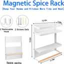 Magnetic Spice Rack for Refrigerator White Magnetic Paper Towel Holder for fridge Magnetic Shelf Magnetic Shelves Fridge Magnet Organizer Spice Rack Kitchen Organization Kitchen Storage