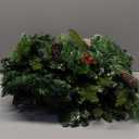 Pre-lit Christmas Garland 9FT with 100 Warm Lights, Battery Operated Xmas Garland with Long Snow Cedar Cones & Red Berries, Christmas Decoration for Mantle, Fireplace, Stair Railing, Porch (Snow Tipped Pine)