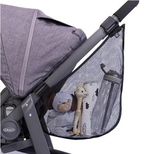 J.L. Childress Side Sling, Universal Fit Stroller Mesh Cargo Net and Organizer, Extra Stroller Storage Space, Non-Slip and Adjustable Straps, Black