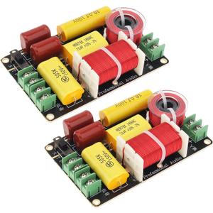 2pcs 2 Way Crossover for Speaker, 250W 4-12 Ohm 2 Way High-Low Frequency Divider for Speaker, HiFi Speaker Crossover