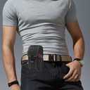 Tactical Cell Phone Holster with 2 Phone Bag Belt Pouches for Men Cell Phone Holsters for Men Black Cell Phone Holder for Belt Cell Phon e Holster with Belt Loop