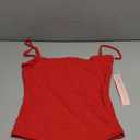 QINSEN Women's Spaghetti Strap Tank Tops Adjustable Cute Camisole Going Out Crop Tops Summer Clothes Red S