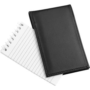 D&K Black Leather Notepad Holder for 3x5 Memo Pads, Refillable Pocket Notebook with Wallet for Law Enforcement, Investigator, Security Officer Gifts, EDC Case, Includes Small Flip Pocket Note Pad