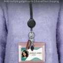 Uniclife Horizontal Rose Gold Leather ID Badge Holder and Retractable Adjustable Lanyard Breakaway Neck Lanyard with Retractable Badge Reel Quick-Release Buckle and Card Protector