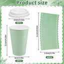 60 Pack Sage Green Coffee Cups with Lids Sleeves, 12oz Insulated To Go Paper Cups Sage Green Party Cups Disposable Easter Paper Cups, Drinking Cups for Wedding Birthday Baby Shower Party Supplies