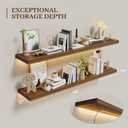TEDIDUWA LED Floating Shelves 48" Set of 2, Walnut